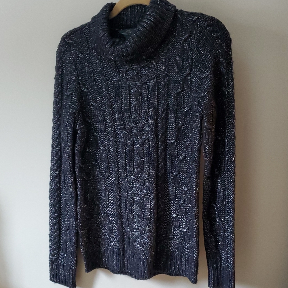 Ralph Lauren Black Cable Knit Sweater